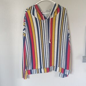 Free Kisses Striped Multicolor Hoodie Size 3X